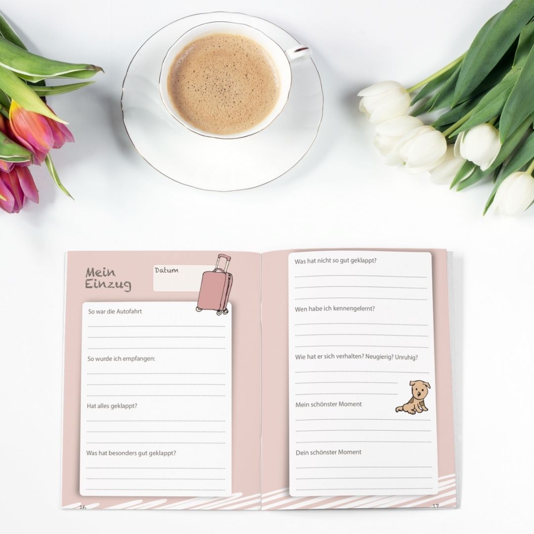 Welpen 1x1 Ringbuch mit Checklisten und Tagebuchfunktion für Hundebesitzer