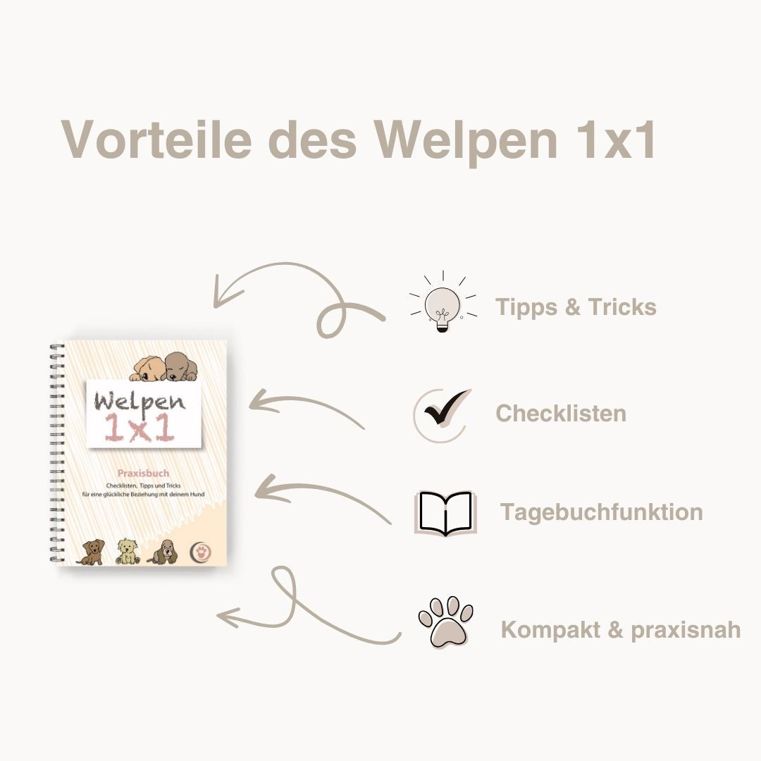 Welpen 1x1 Ringbuch mit Checklisten und Tagebuchfunktion für Hundebesitzer
